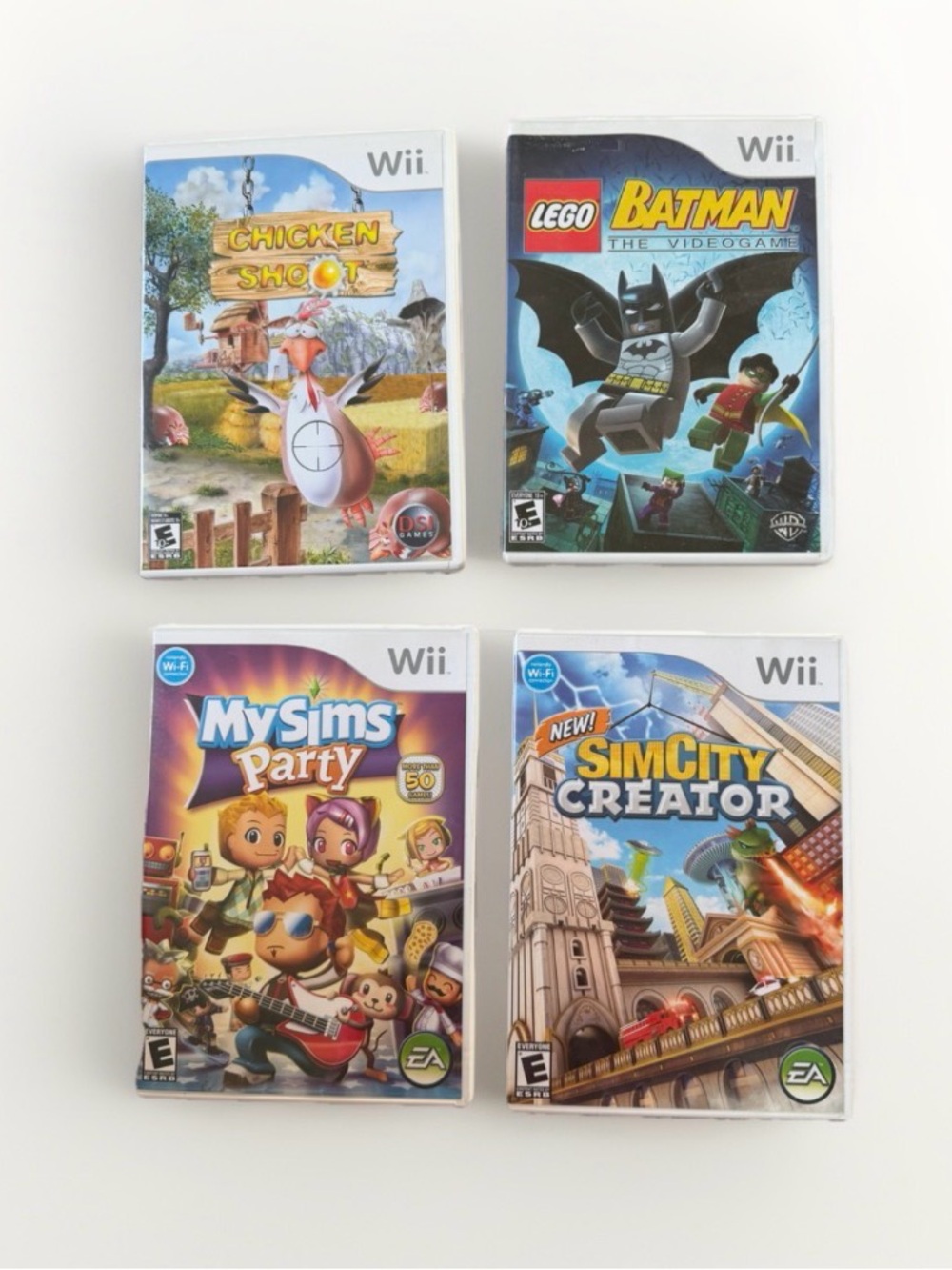 Nintendo Wii Games Lot CIB Manual LEGO Batman SimCity MySims Chicken Untested